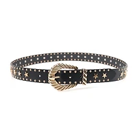 AGP PARIS Black Star Detail Women's Belt