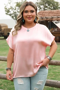 Threaded Pear Women's Nyomi Short Batwing Sleeve PLUS Top