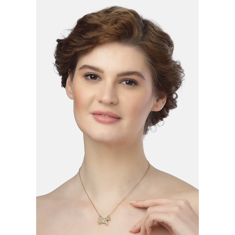 AGP PARIS Womens Graceful Bow Pendant Necklace