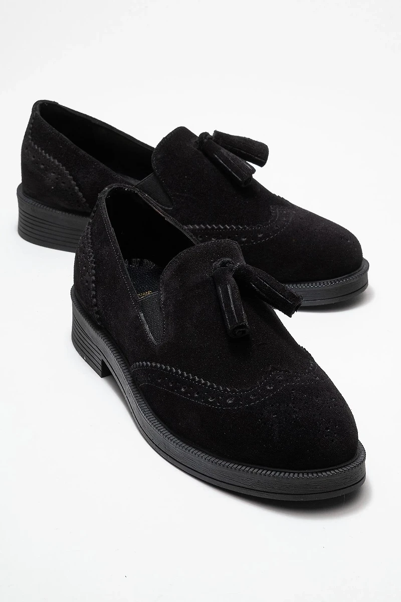 Forever & Always Womens Alex Leather Tassel Loafers