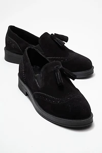 Forever & Always Womens Alex Leather Tassel Loafers