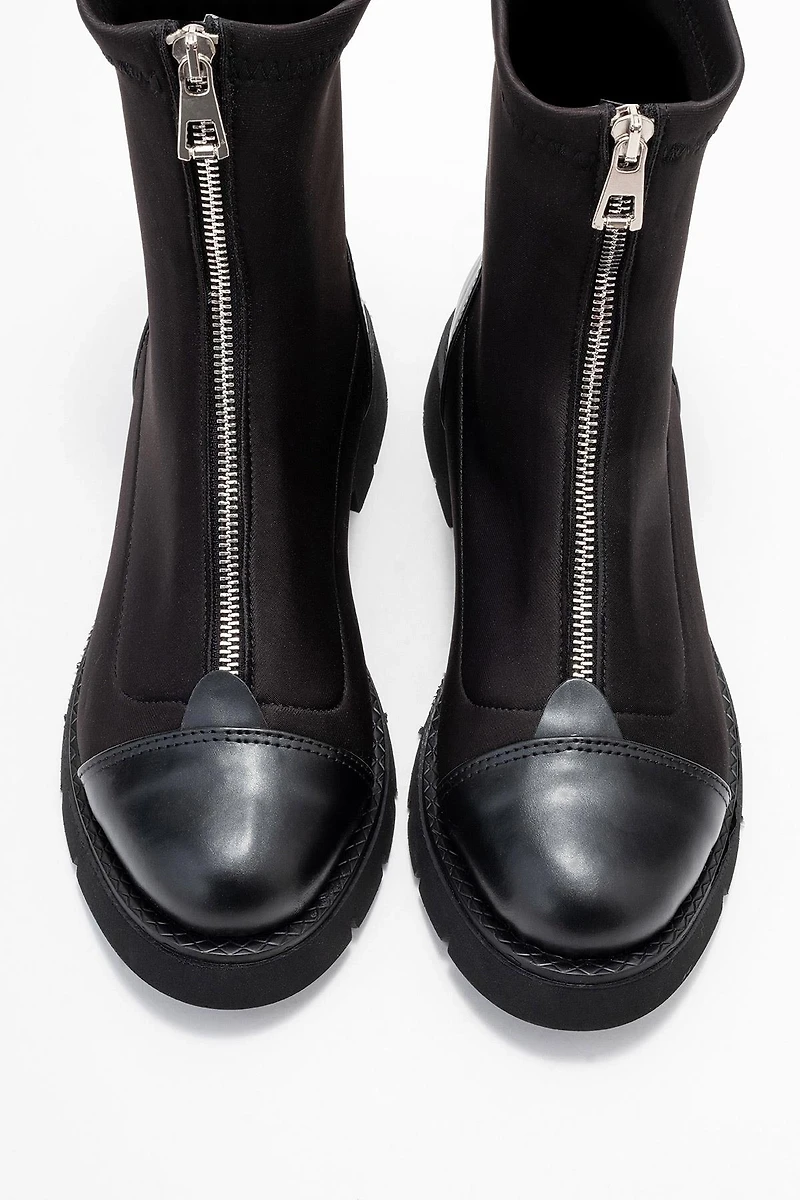 Prologue Shoes Womens Martos Stretch Front Zip Ankle Boot