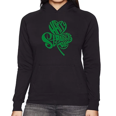 LA Pop Art St. Patrick's Day Shamrock - Women's Word Hooded Sweatshirt