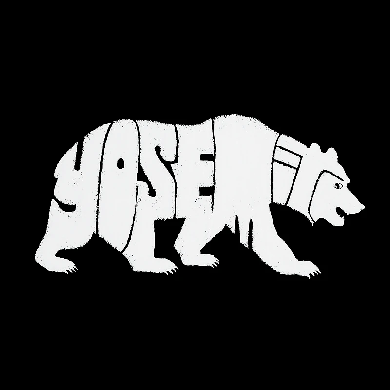 LA Pop Art Men's Yosemite Bear Word T-Shirt