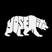 LA Pop Art Men's Yosemite Bear Word T-Shirt
