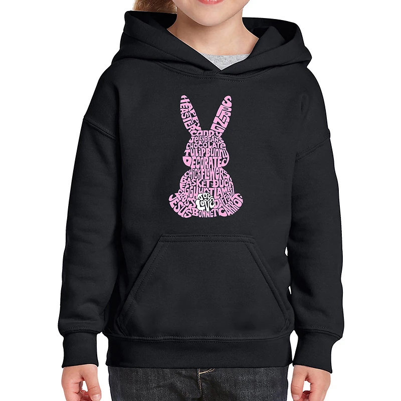 LA Pop Art Girls Word Hoodie - Easter Bunny
