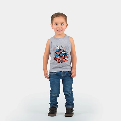 The Juniper Shop - Red, White & Cool Truck Eagle Toddler Graphic Tank