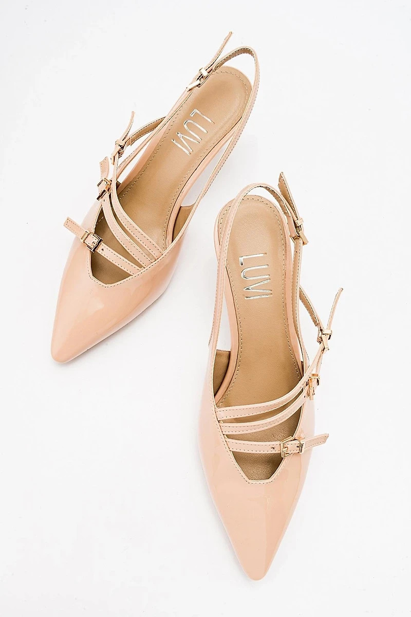 Prologue Shoes Womens Magra Pointed-Toe Slingback Stiletto