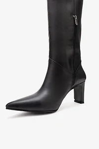 Forever & Always Womens Merla Leather Block Heel Boot