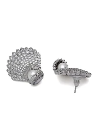 AGP PARIS Womens Shell Pearl Statement Stud Earrings