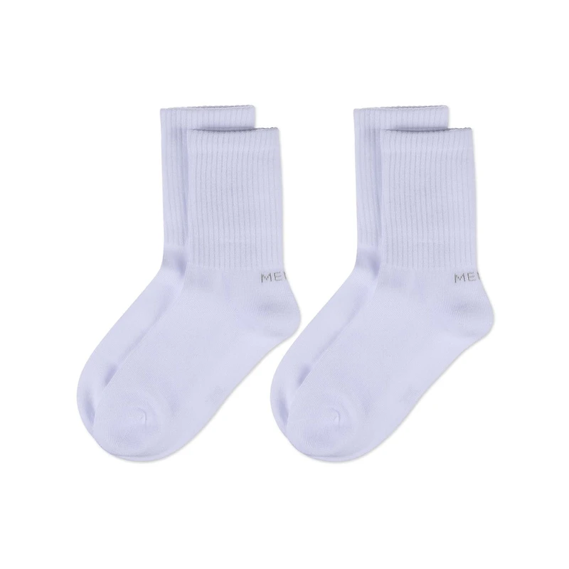 MeMoi Women's 2 Pair Pack Thin Ribbed Crew Socks