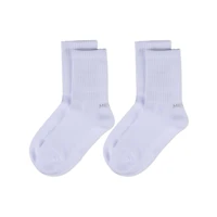 MeMoi Women's 2 Pair Pack Thin Ribbed Crew Socks