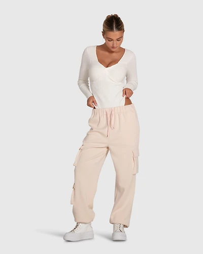 Belle & Bloom Womens Think Twice Long Sleeve Bodysuit