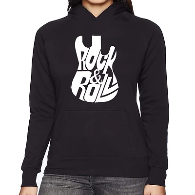 LA Pop Art Rock And Roll Guitar - Women's Word Hooded Sweatshirt