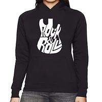 LA Pop Art Rock And Roll Guitar - Women's Word Hooded Sweatshirt