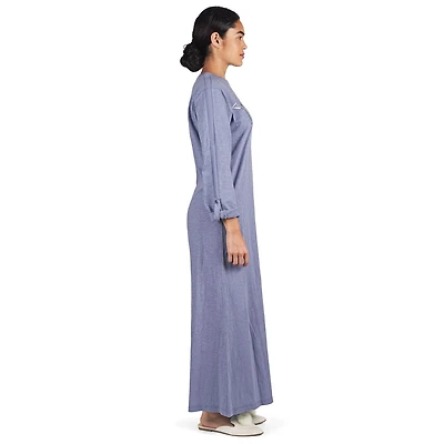 MeMoi Women's 100% Cotton Slub Knit Full-Length Sleeping Gown