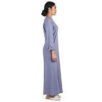 MeMoi Women's 100% Cotton Slub Knit Full-Length Sleeping Gown