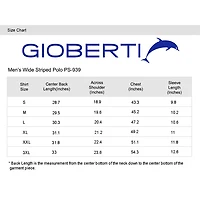 Gioberti Men's Slim Fit Wide Striped Polo Shirt With Pocket - Contrasting Collar Short Sleeve Yarn Dye