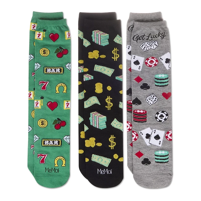 MeMoi You Bet You 3 Pack Gift Set Crew Socks