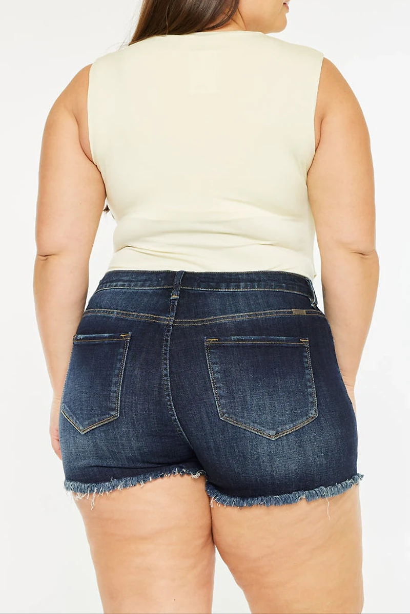 KanCan Women's Plus High Rise Shorts Ellie