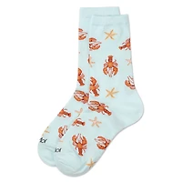 MeMoi Women's Lobsters Rayon From Bamboo Crew Socks