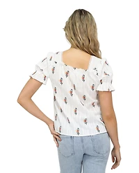 Belle & Bloom Womens Wild Garden Floral Blouse