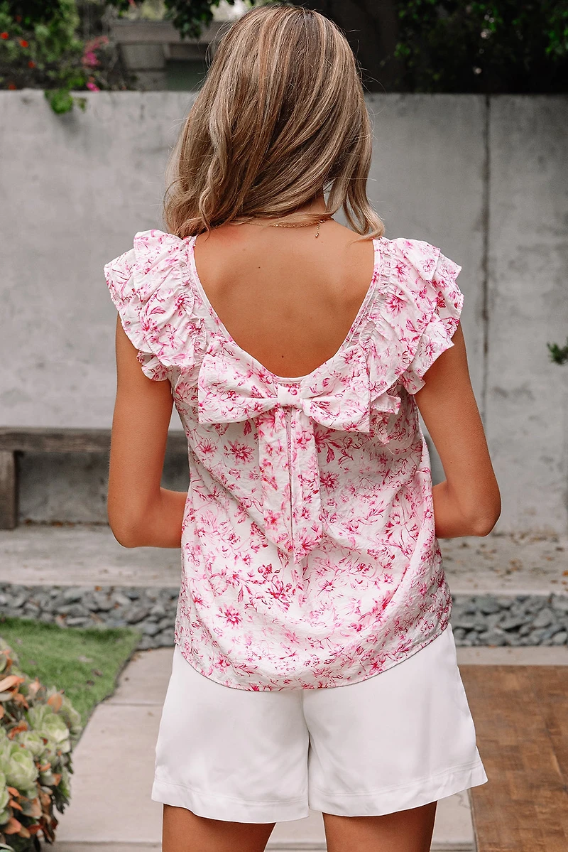Threaded Pear Women's Kelly Bow Back Square Blouse