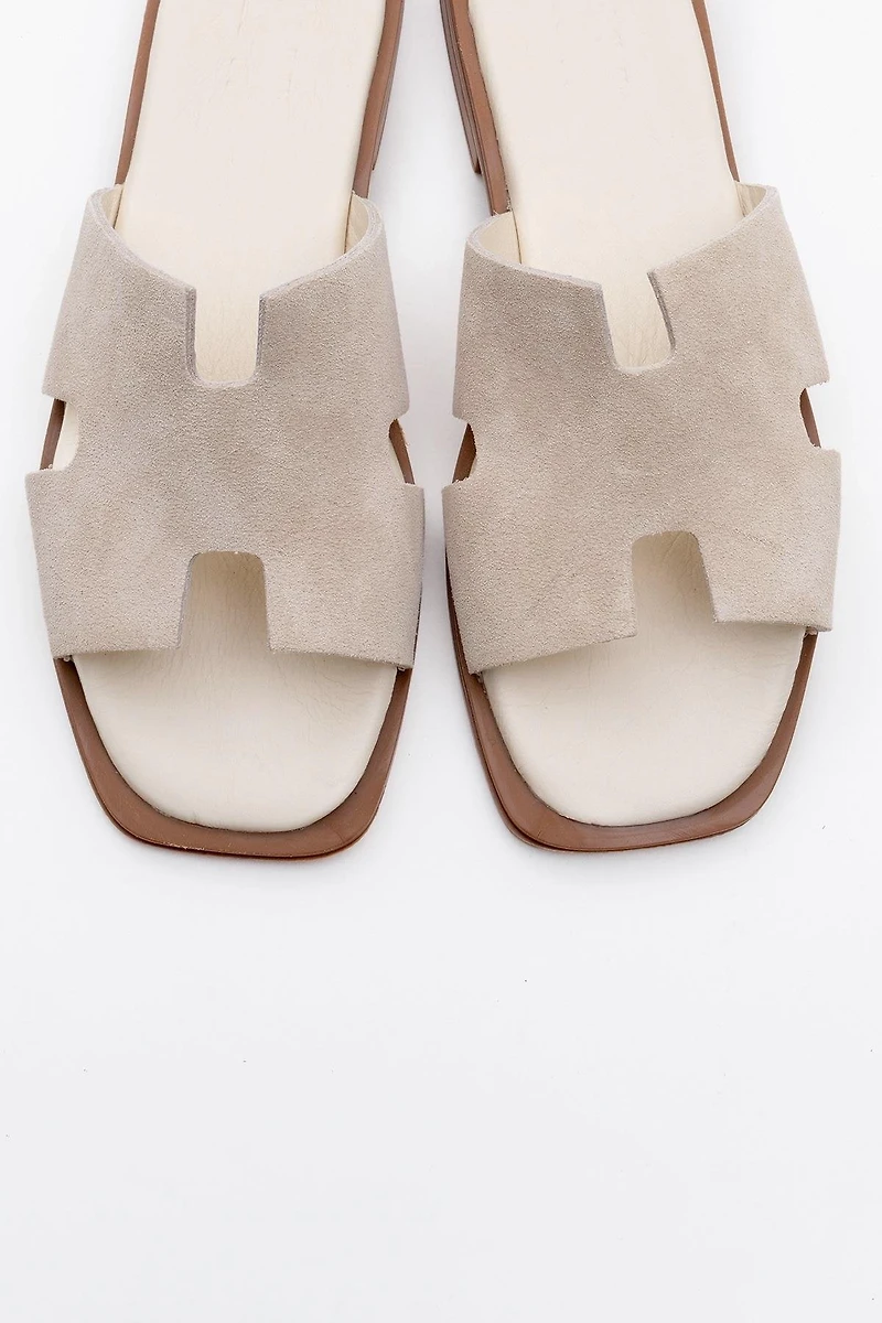 Forever & Always Womens Jez Leather Slide Sandals