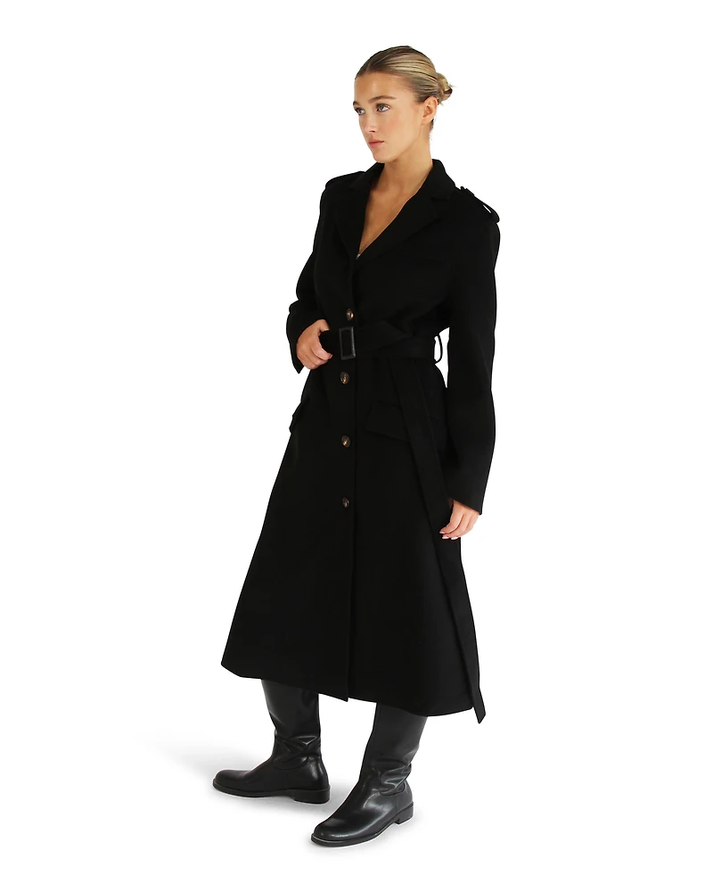 Belle & Bloom Womens Skylight Wool Blend Longline Coat