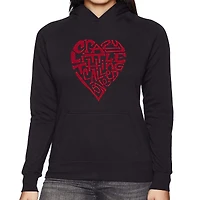 LA Pop Art Crazy Little Thing Called Love - Women's Word Hooded Sweatshirt