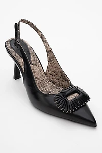 Prologue Shoes Womens Spera Buckled Pointed Toe Pump