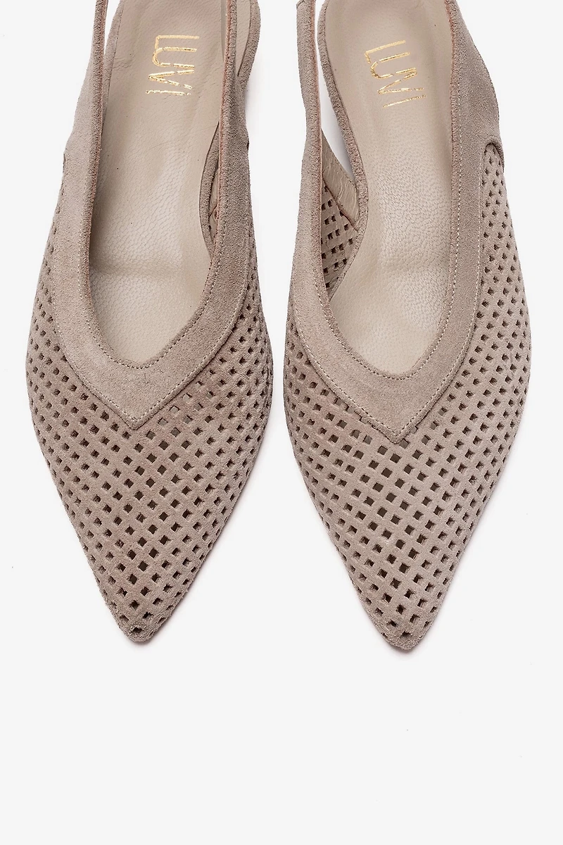 Forever & Always Womens Lieve Leather Slingback Pump