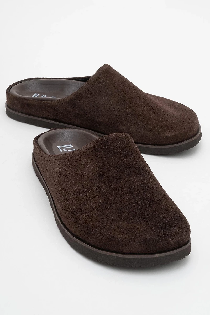 Forever & Always Womens Space Suede Leather Slide Sandals