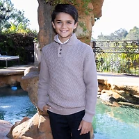 Gioberti Boy's Mock Neck Pullover Knitted Sweater