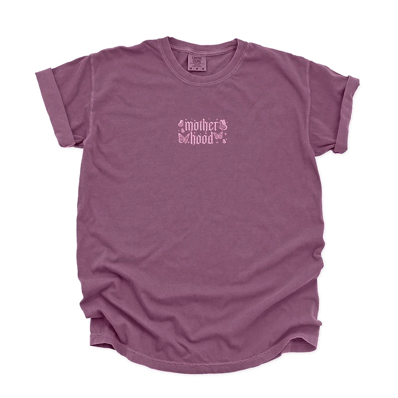 Simply Sage Market Embroidered Motherhood Butterflies - Women's Garment-Dyed Graphic T-Shirt