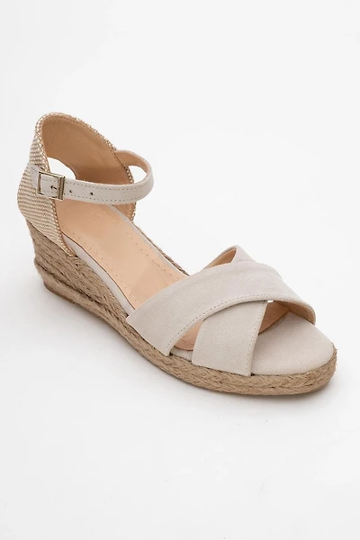 Forever & Always Womens Miria Leather Platform Espadrille
