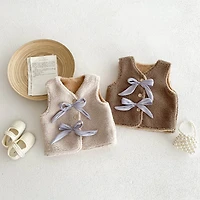 MyKids-USA Adorable Infant Baby Girls Fleece Sleeveless Single Breasted Sweater Vest
