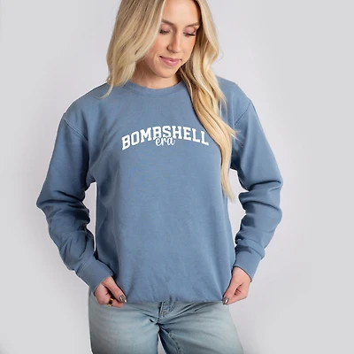 Simply Sage Market - Women's Lightweight Garment Dyed Sweatshirt Bombshell Era Arched