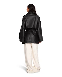 Belle & Bloom Womens Forevermore Leather Trench Coat