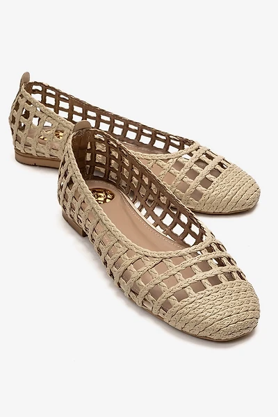 Prologue Shoes Womens Elvaris Woven Ballet Flat