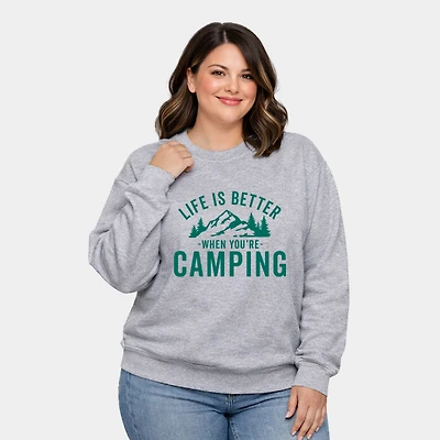 Simply Sage Market - Life Is Better When You're Camping Women's Plus Sized Graphic Sweatshirt