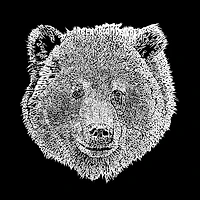LA Pop Art Men's Bear Face Word T-Shirt - 100% Cotton, Crew Neck, Short Sleeve