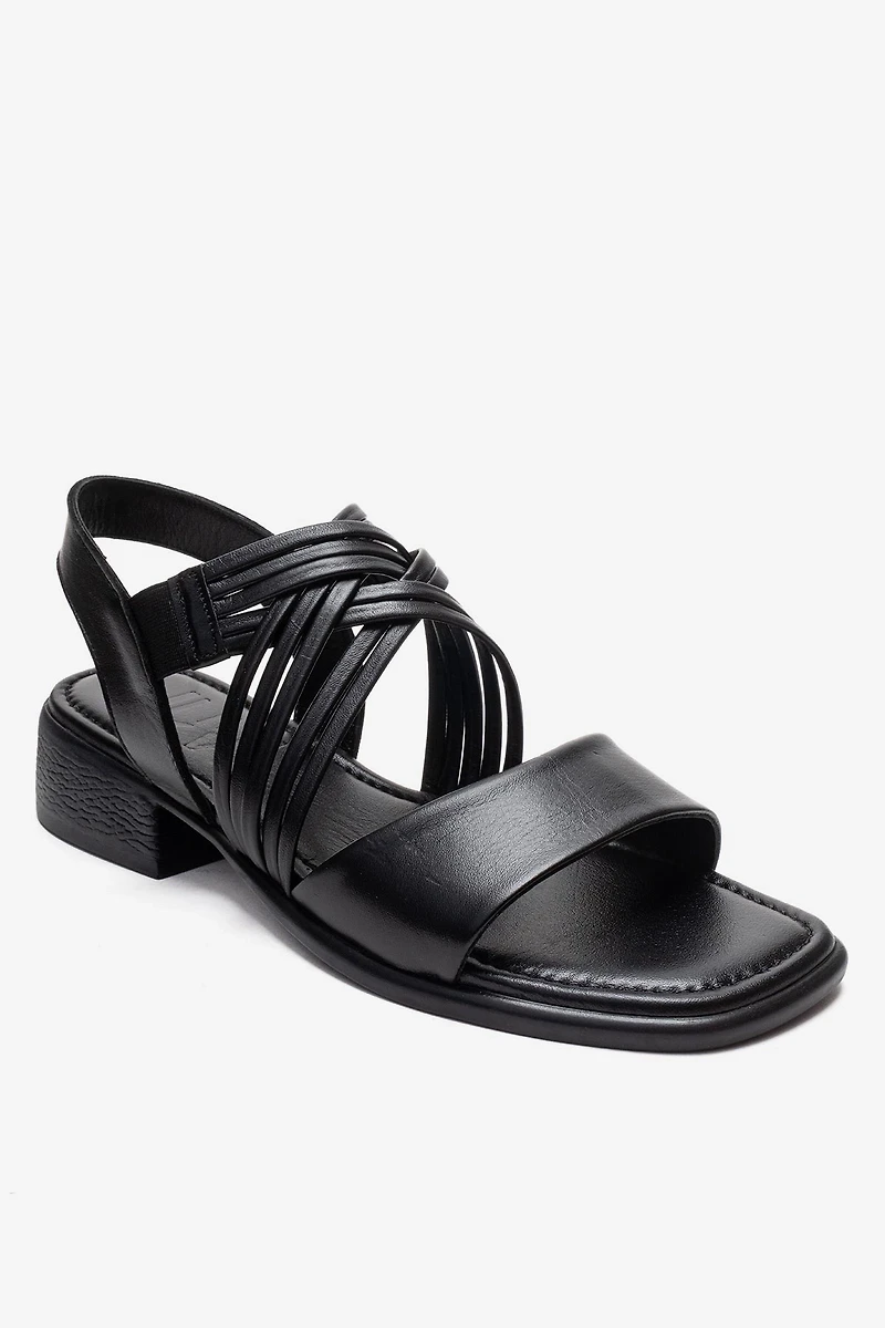 Forever & Always Womens Livello Leather Multi Strap Sandal