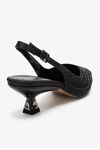 Prologue Shoes Womens Royale Embellished Kitten Heel Pump