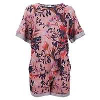 MeMoi Women's 2 Piece Floral Paradise T-Shirt and Shorts Pajama Set