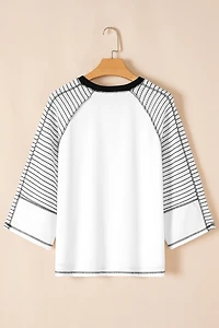Threaded Pear Women's Alaia Sleeve Raglan Patchwork Top