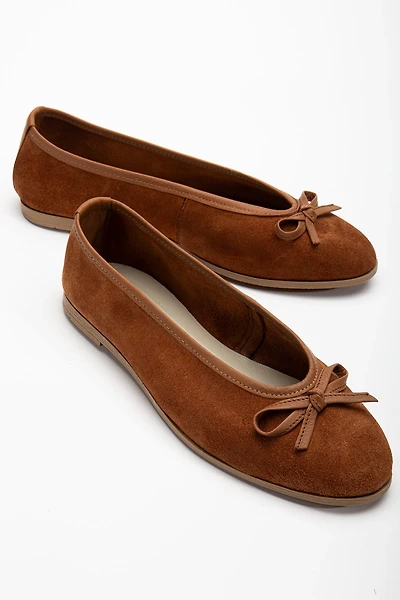 Forever & Always Womens Freya Leather Ballerina Flats