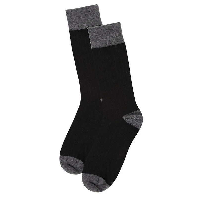 MeMoi Men's Rib Knit Luxuriously Soft Cashmere Crew Socks