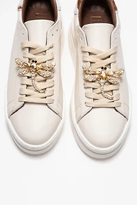 Forever & Always Womens Laren Leather Buckle Sneakers