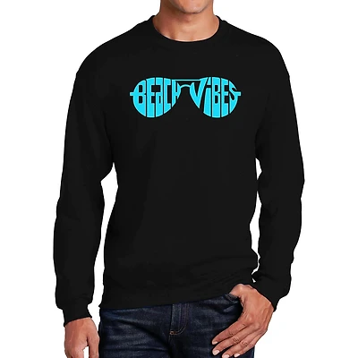 LA Pop Art Beach Vibes - Men's Word Crew Sweatshirt
